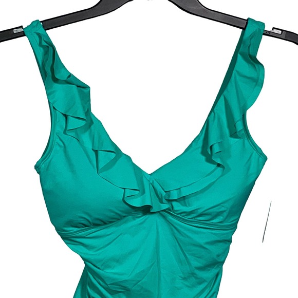 Lauren Ralph Lauren Tummy-Control Underwire Ruffled One-Piece Swimsuit 8 - Picture 4 of 11